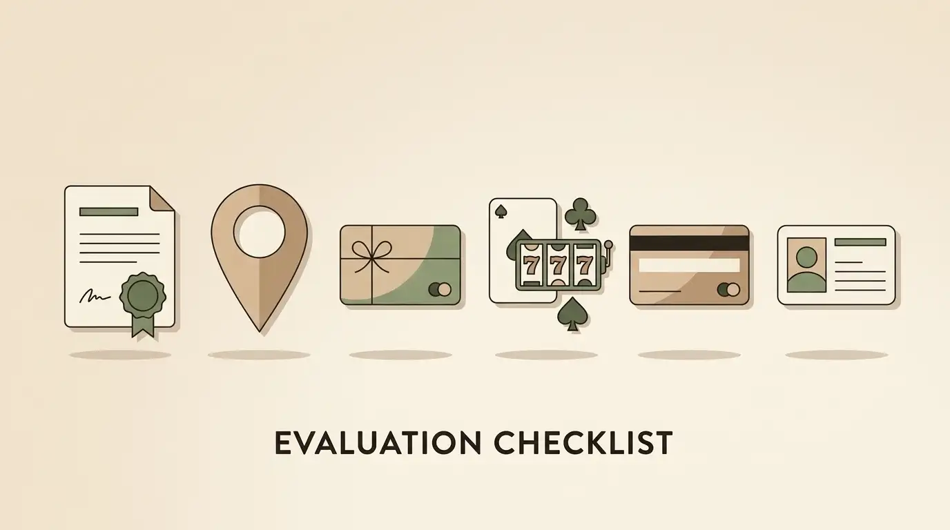 Decision checklist for casino licensing, bonuses, games, payments and verification