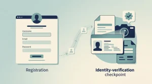 Illustration of a generic two-step registration and identity verification process